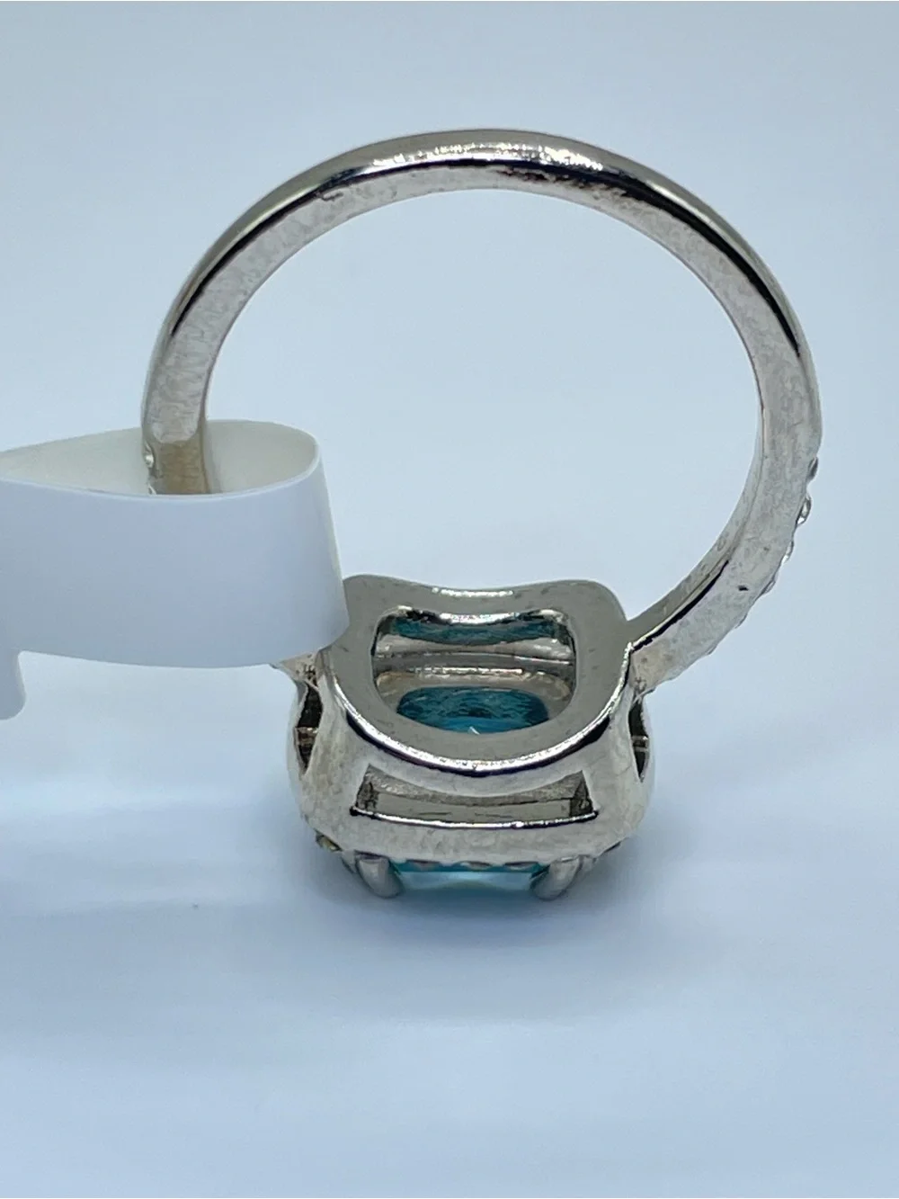 Swarovski Crystal Elements Teal Blue Halo Statement Ring Size 7